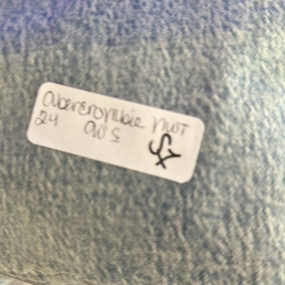 ABERCROMBIE & FITCH 90's straight ultra high rise blue woman distressed jean NWT - Picture 12 of 12